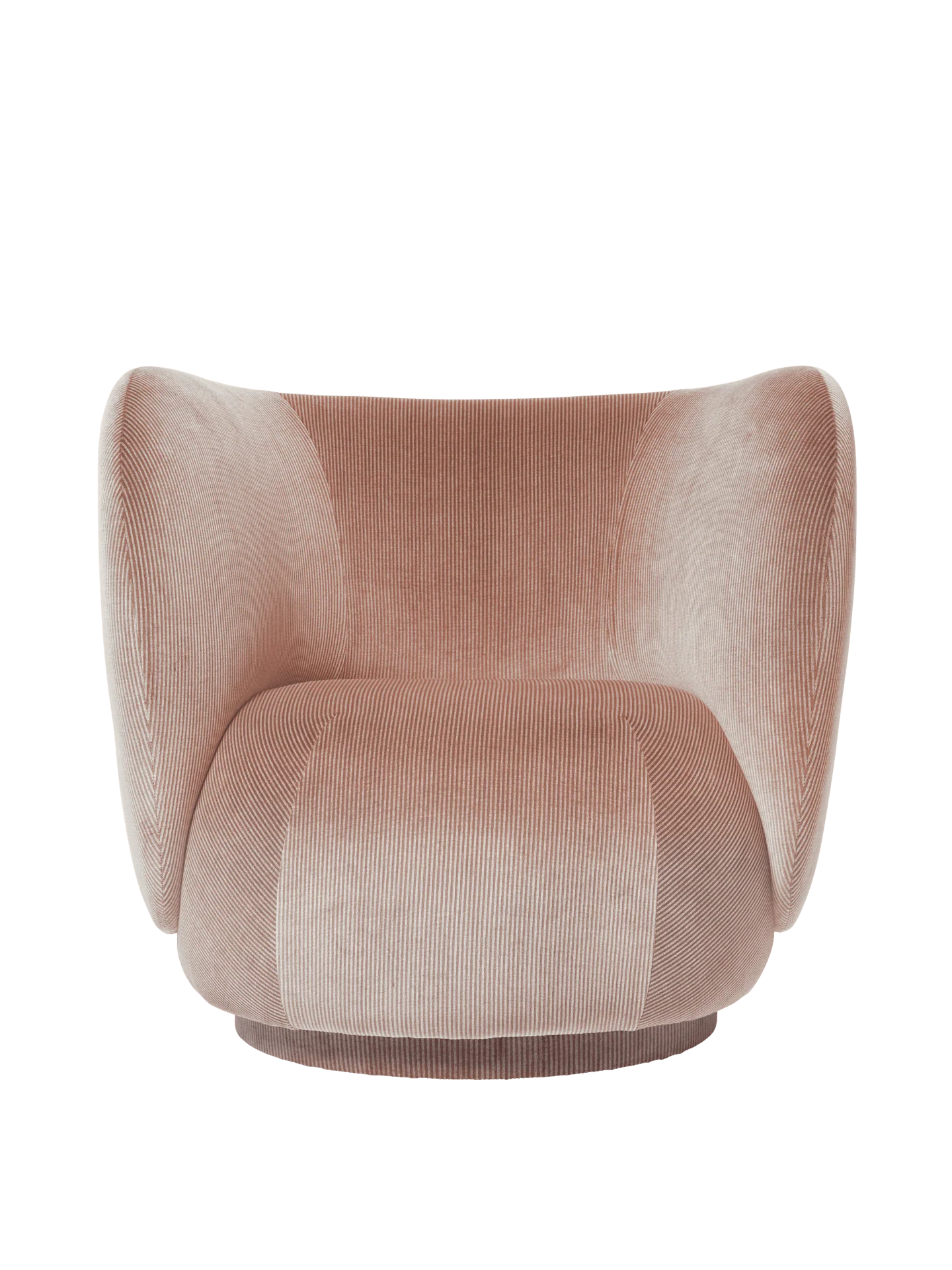 Rico Lounge Chair - Swivel - Devoré Velvet - Blush - US