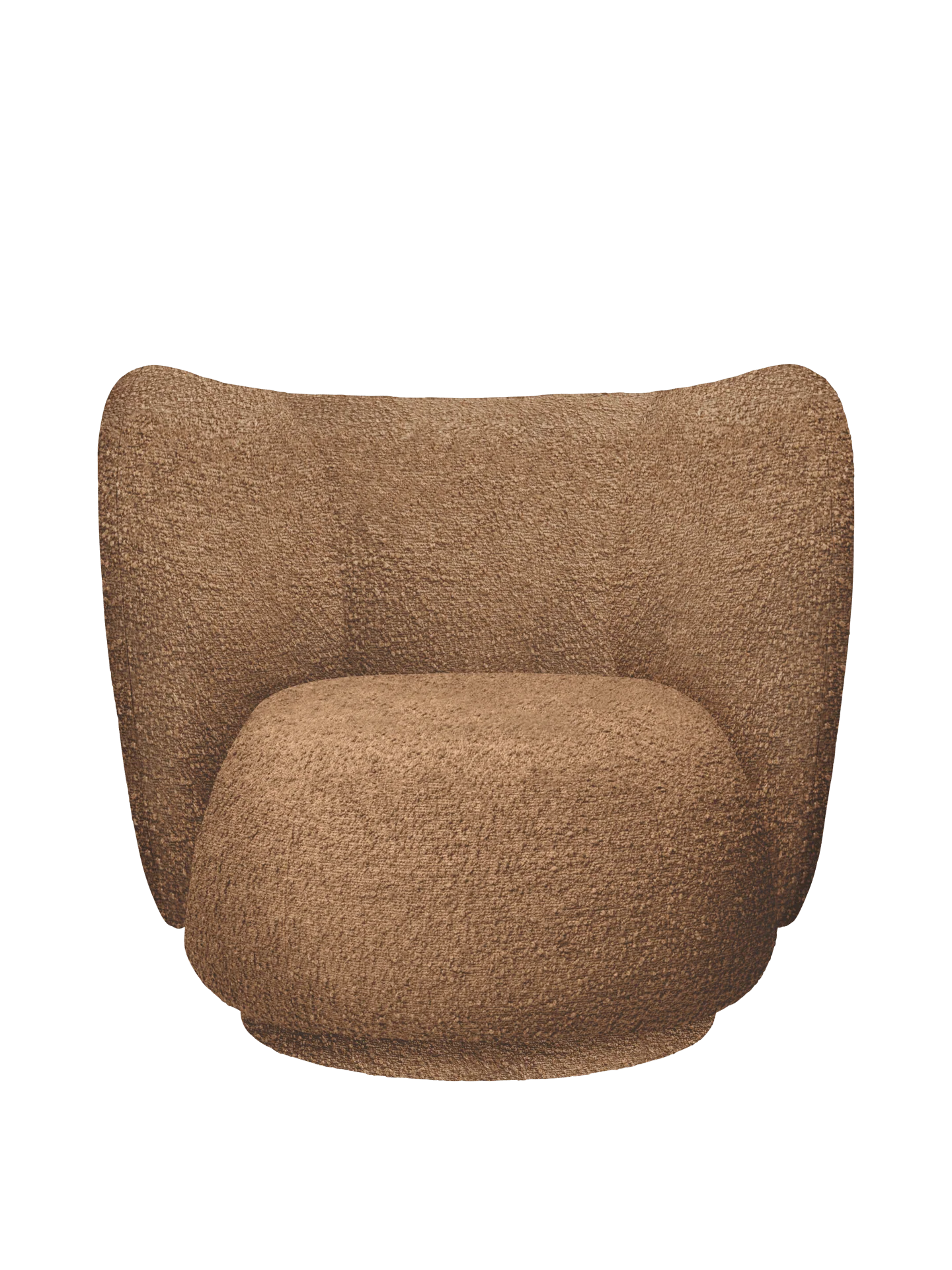 Rico Lounge Chair - Swivel - Raw Bouclé - Tan - US