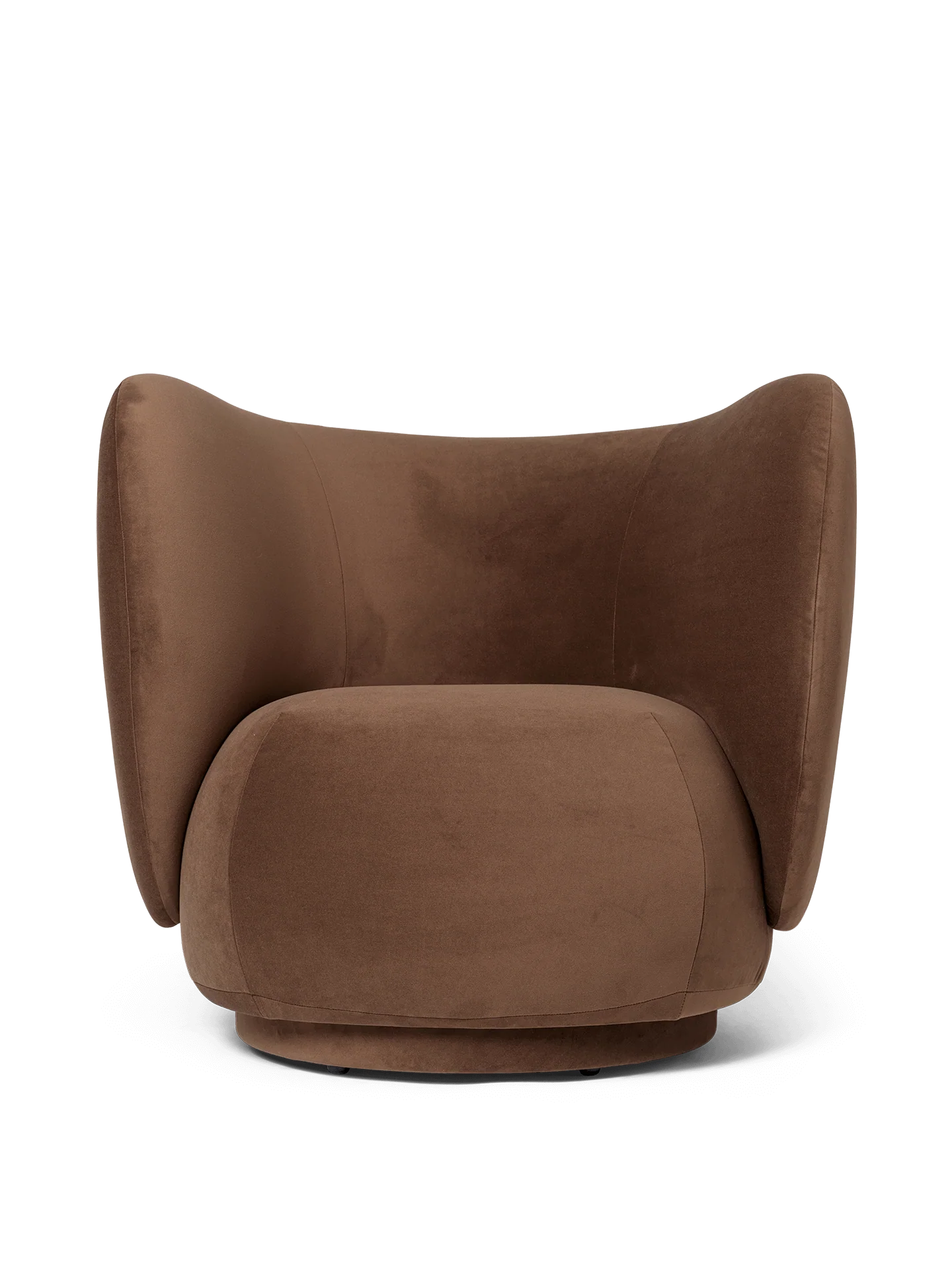 Rico Lounge Chair - Swivel - Rich Velvet - Soft Brown - US