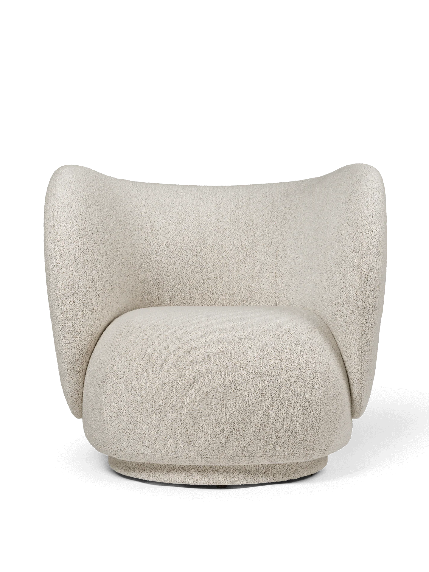 Rico Lounge Chair - Swivel - Soft Bouclé - Off-White/Sand - US