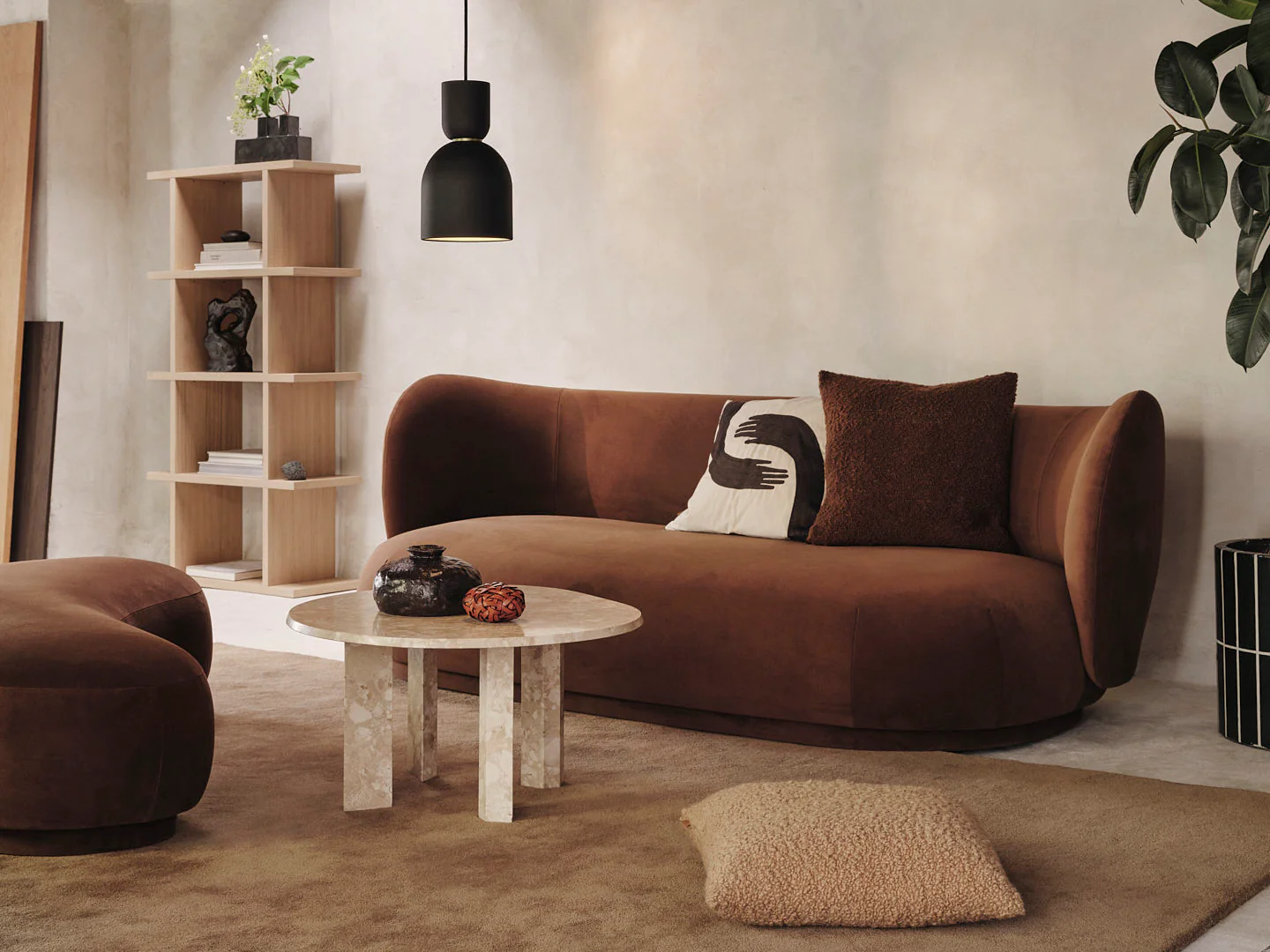 Rico Lounger Ottoman - Rich Velvet - Soft Brown - US - Image 2