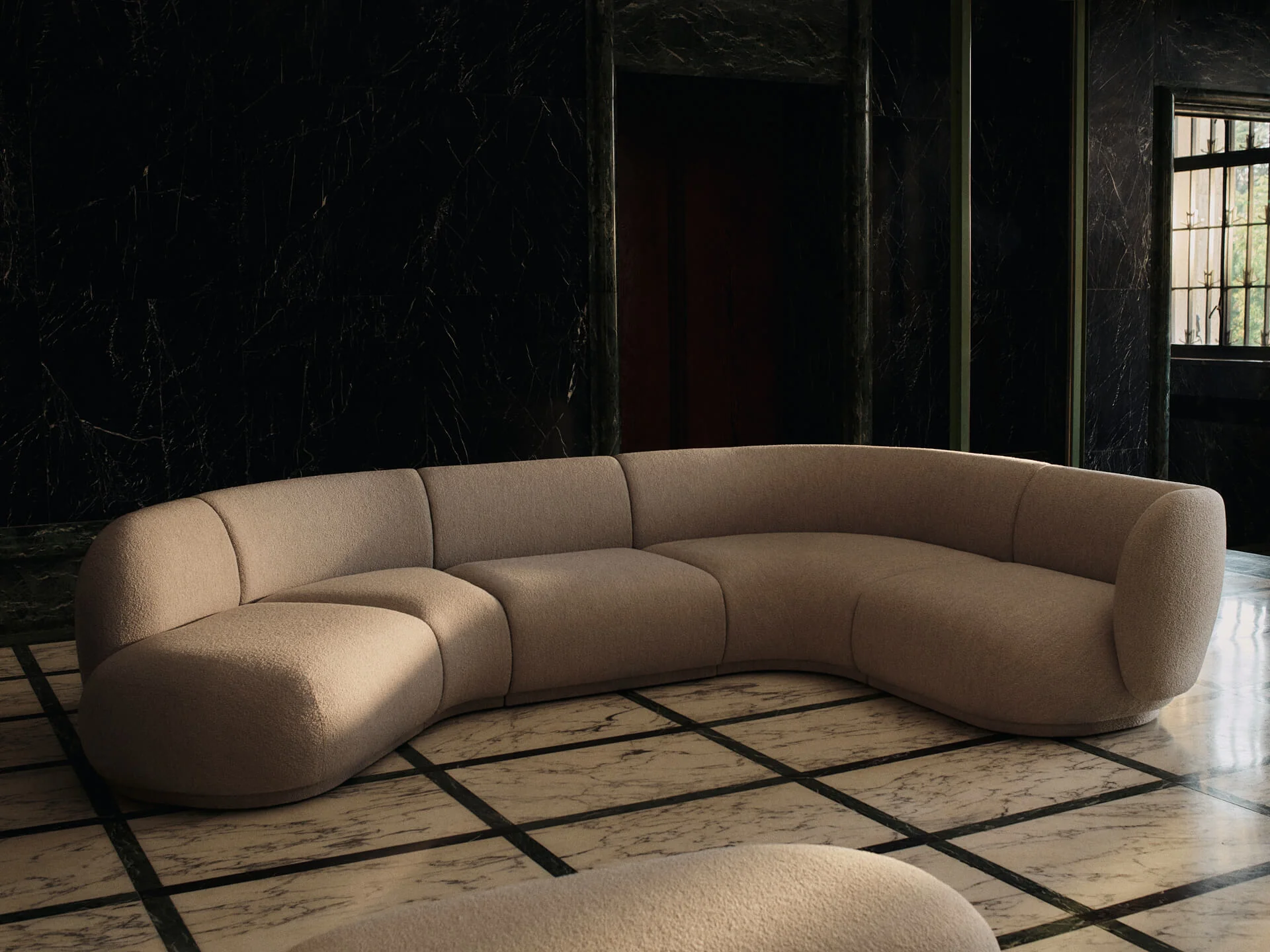 Rico Sofa Corner - Wide - Soft Bouclé - Natural - US - Image 4