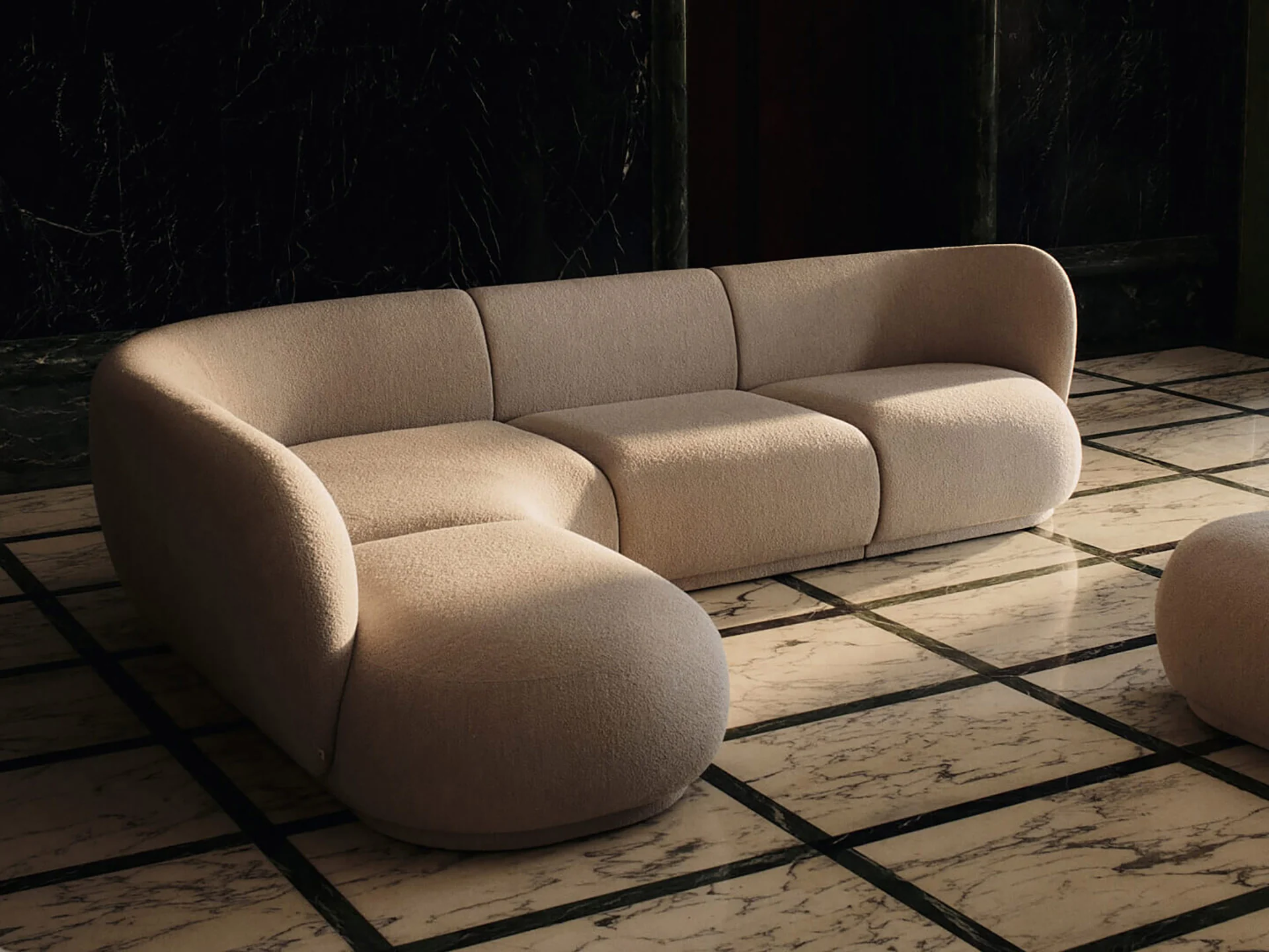 Rico Sofa Open End Left - Soft Bouclé - Natural - US - Image 2
