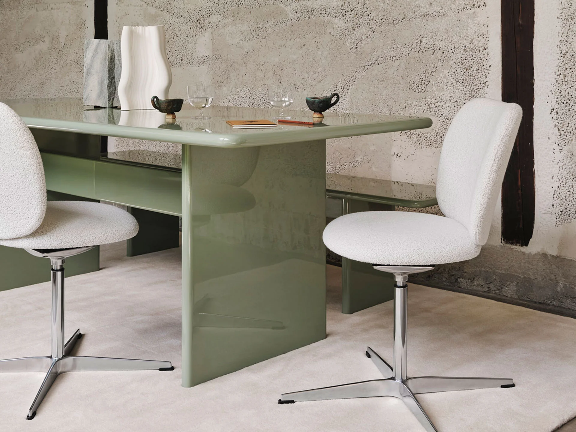 Rink Dining Table - 200 x 90 - Tea Green - Image 2