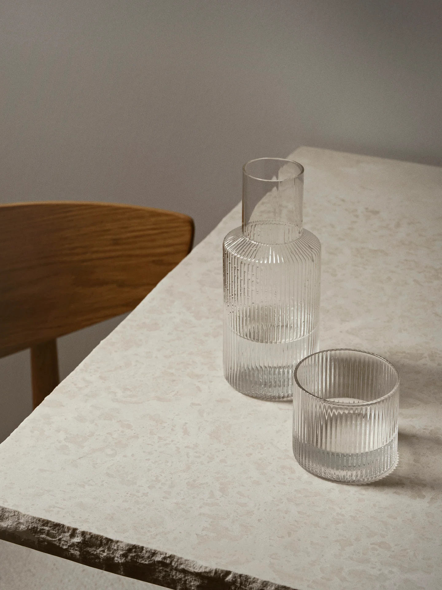 Ripple Carafe Set - Small - Clear - Image 2