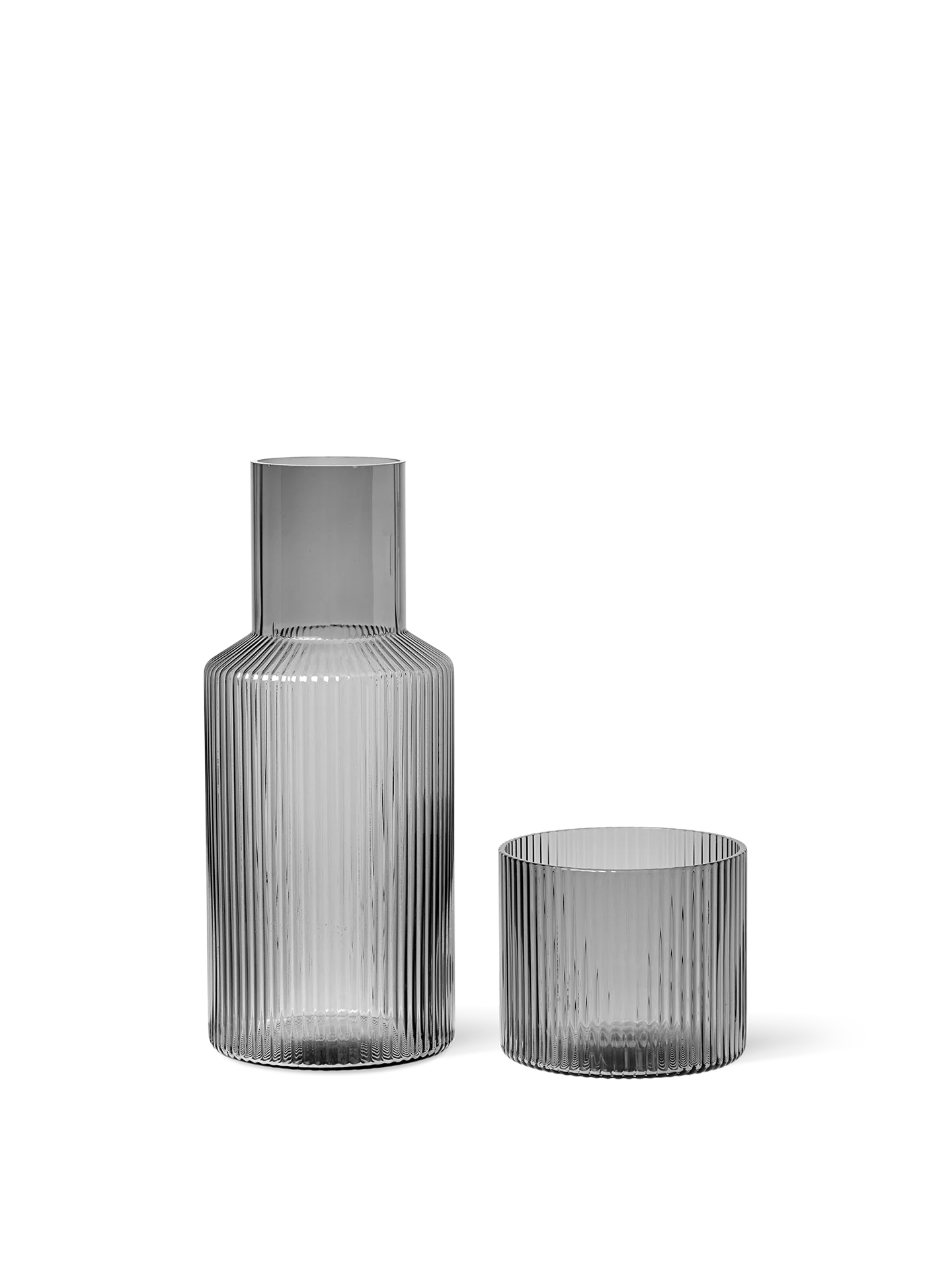 Ripple Carafe Set - Small - Smoked Grey