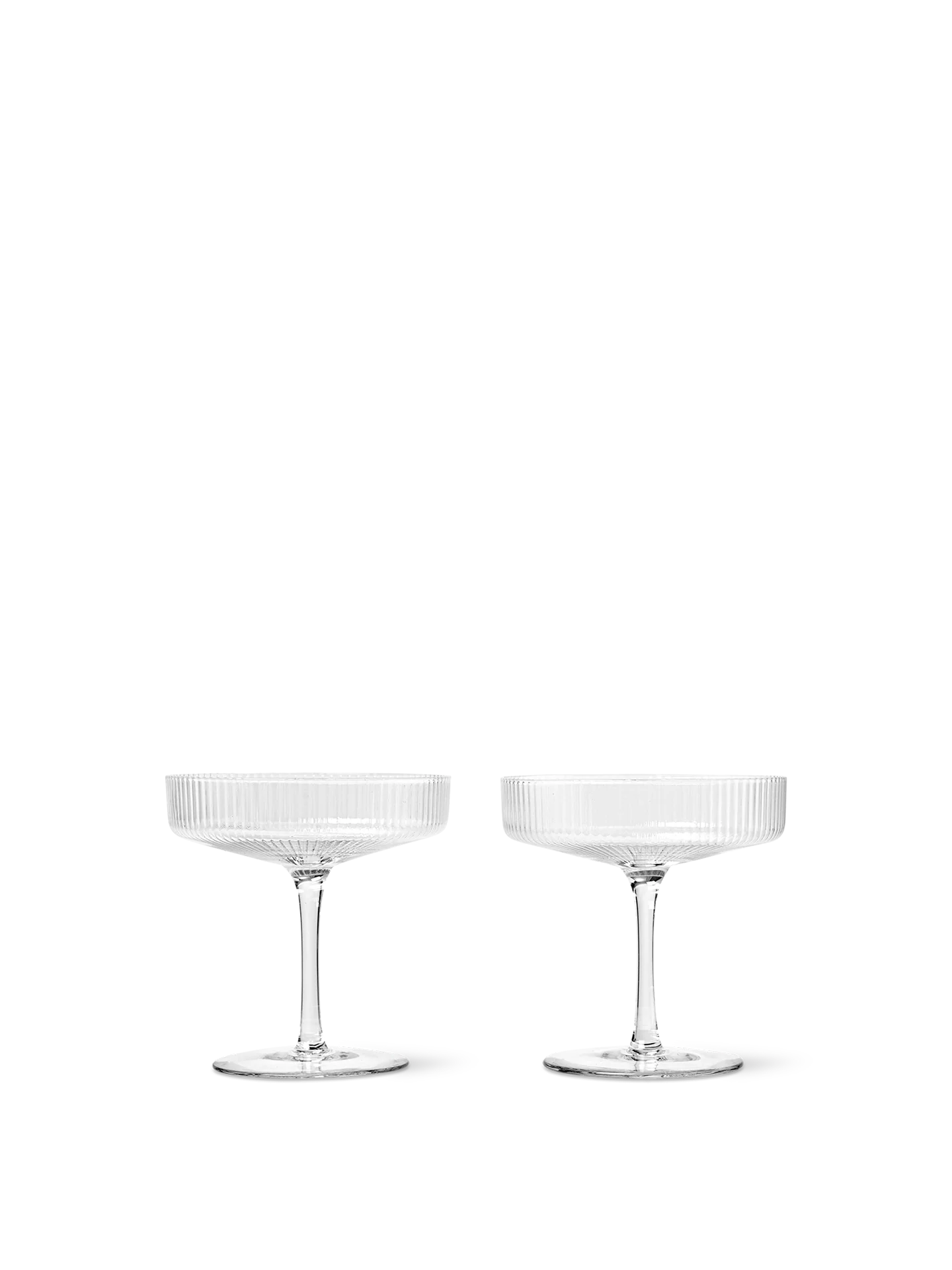Ripple Champagne Saucers - Set of 2 - Clear