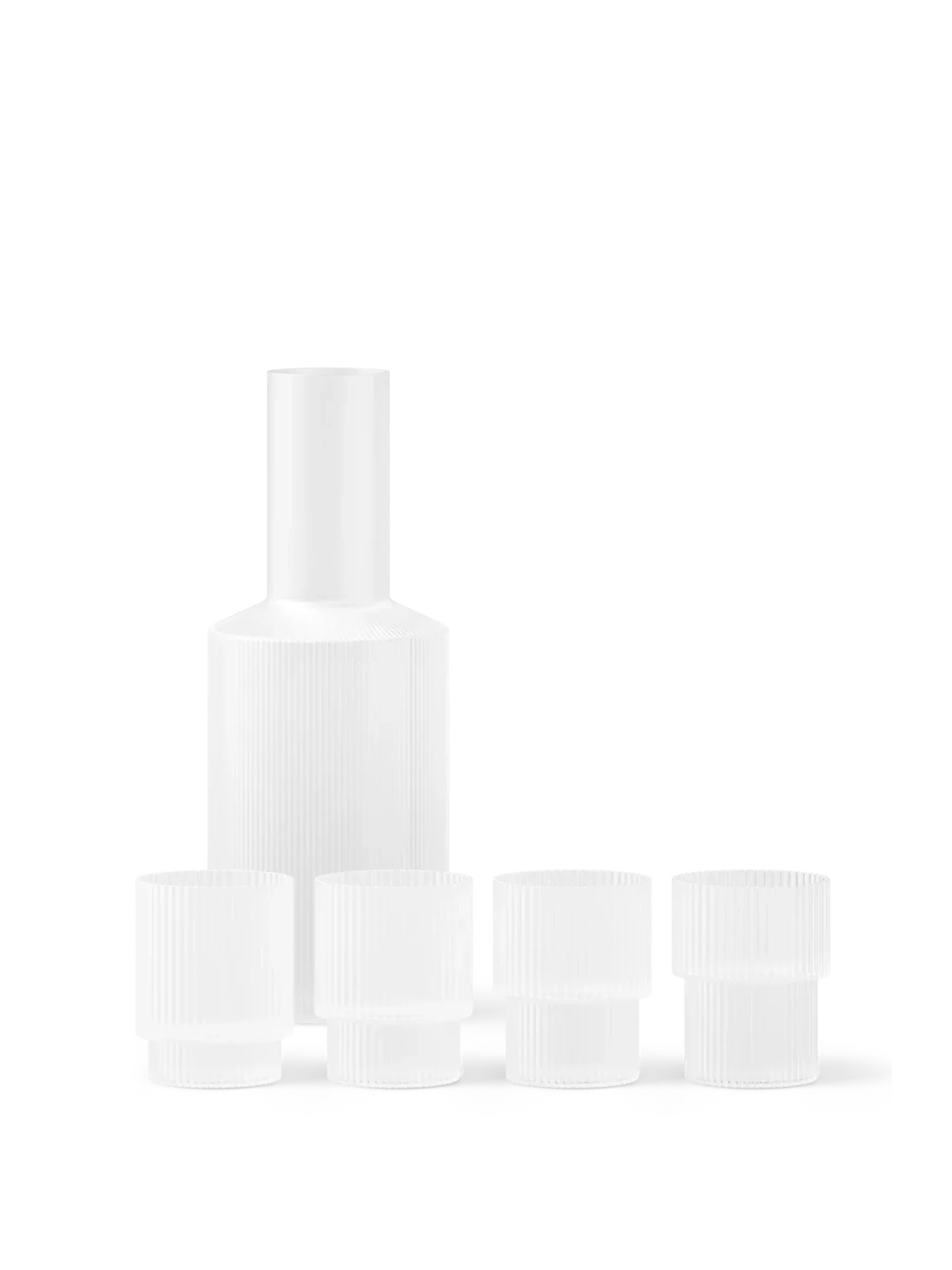 Ripple Glasses - Set of 4 & Carafe Gift Set - Frosted