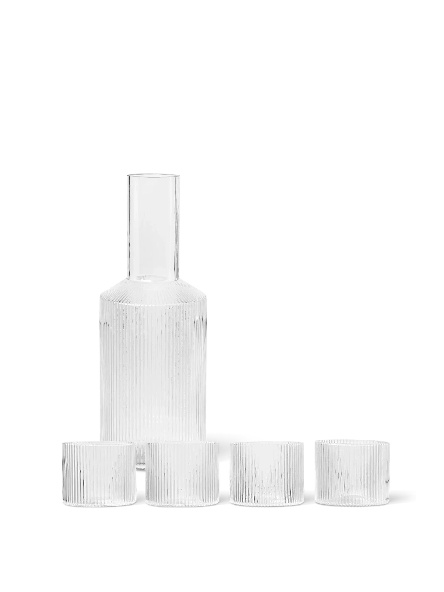 Ripple Low Glasses - Set of 4 & Carafe Gift Set - Clear