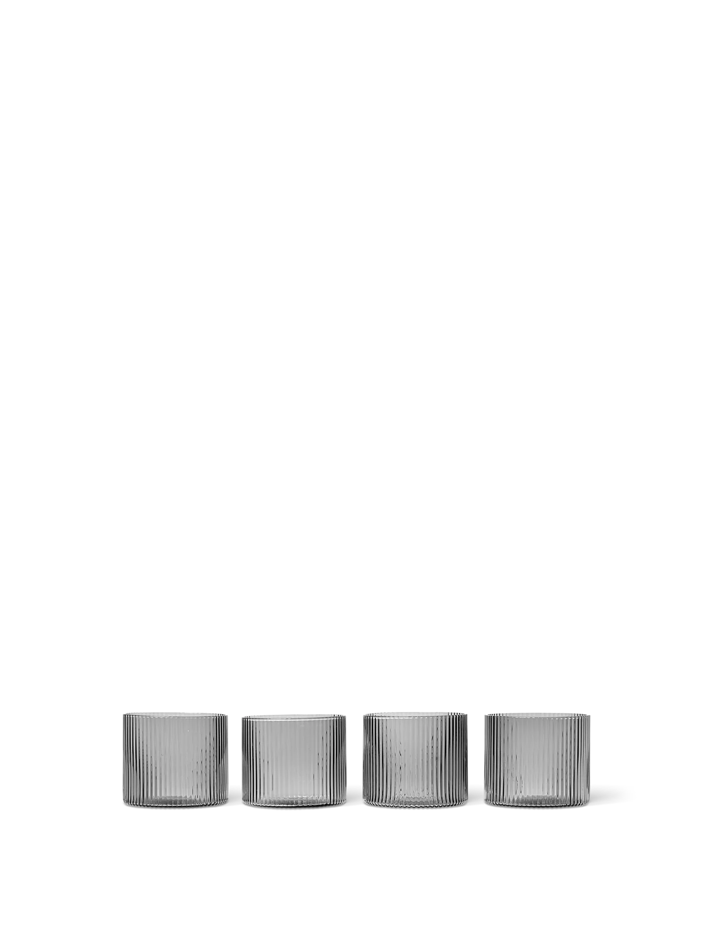 Ripple Low Glasses - Set of 4 - Smoked Grey