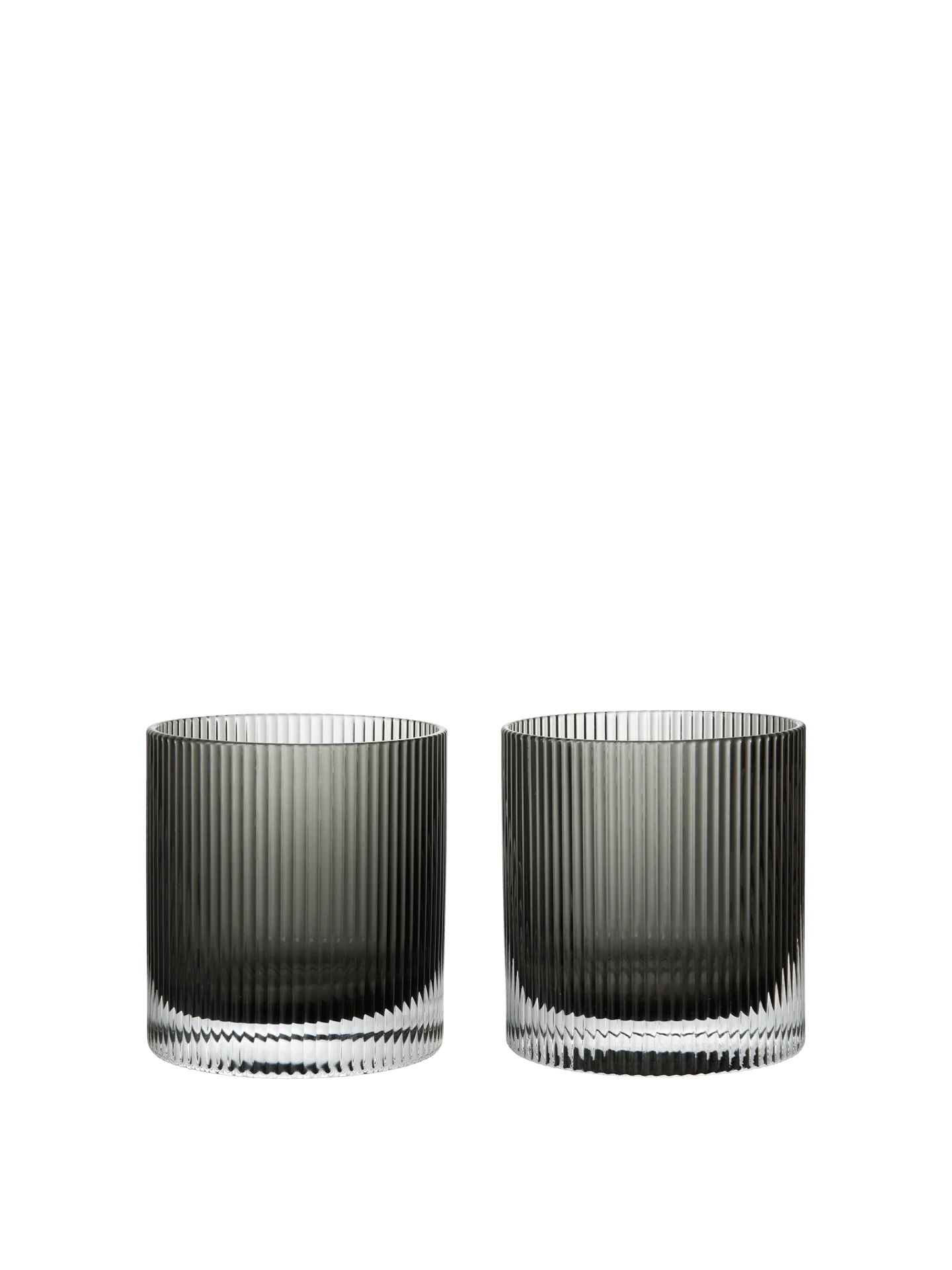 Ripple Tumbler Glasses - Set of 2 - Smoked Grey