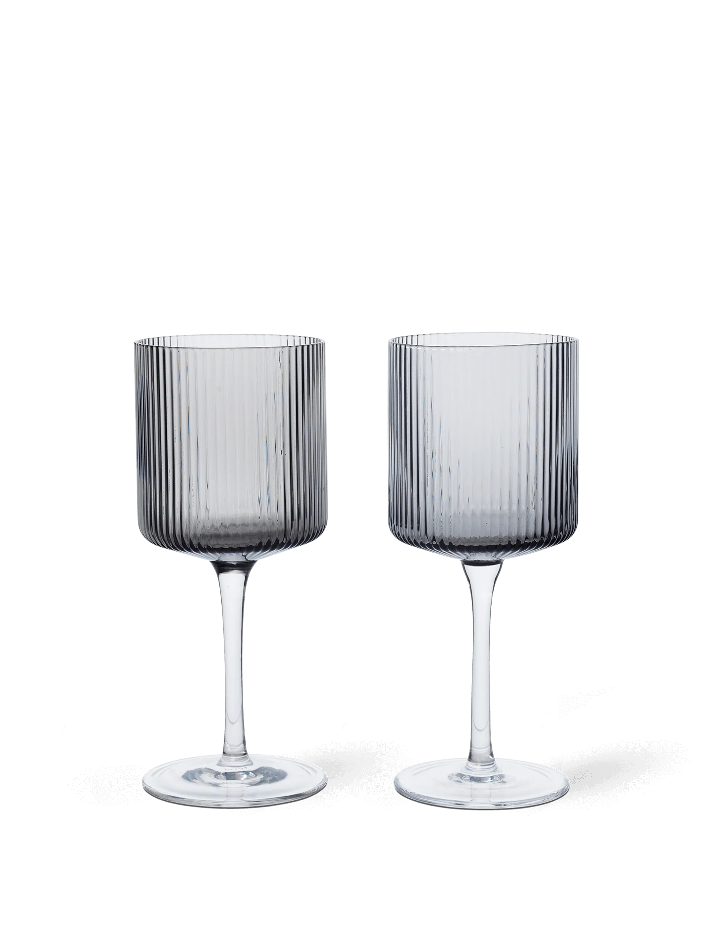Ripple White Wine Glasses - Set of 2 - Smoked Grey
