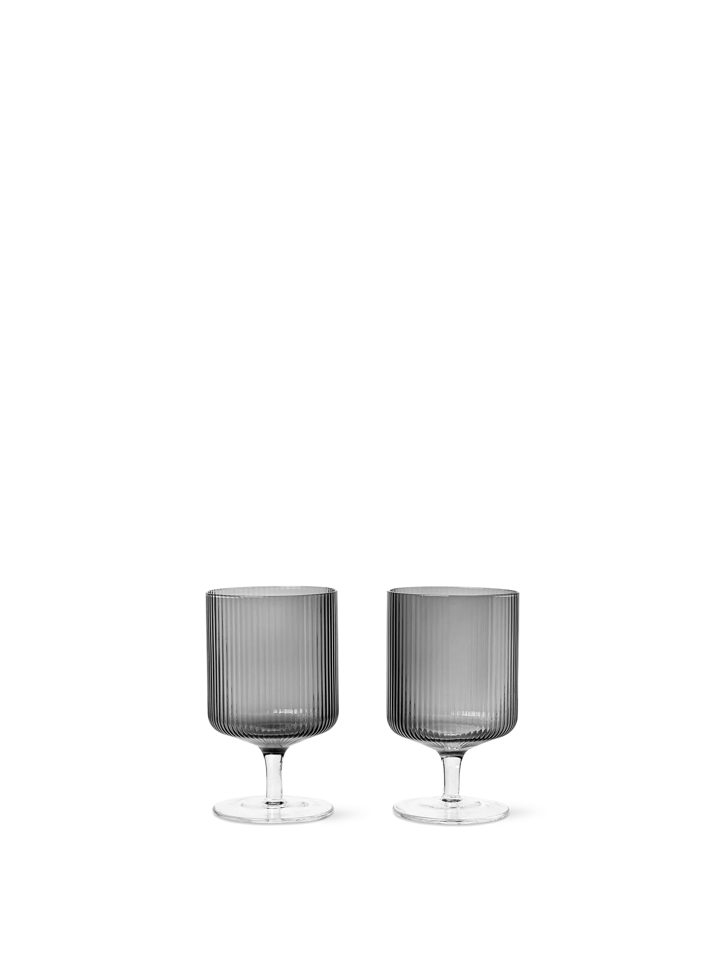 Ripple Wine Glasses - Set of 2 - Smoked Grey