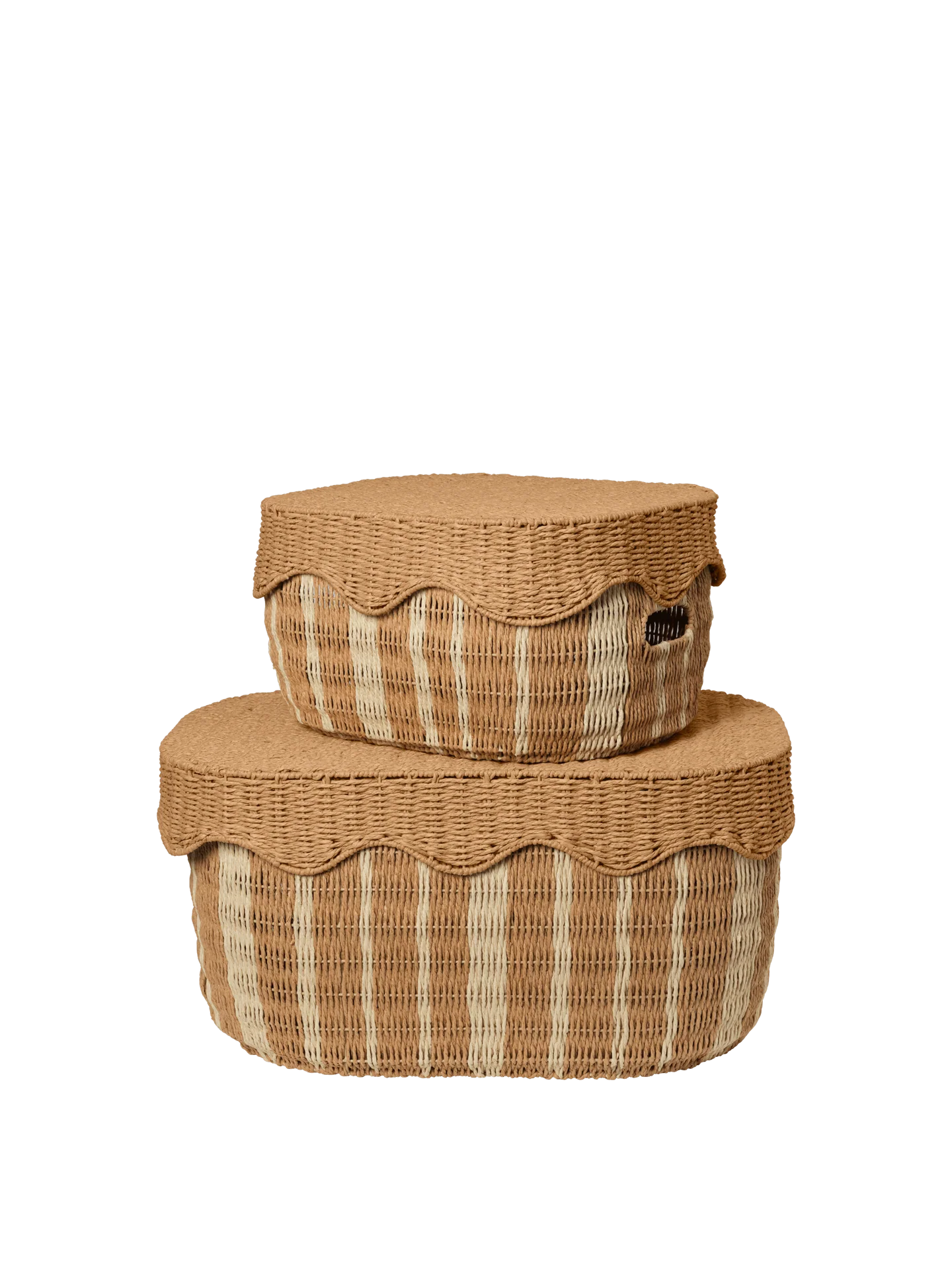 Rivan Storage Baskets - Set of 2 - Natural/Off-White