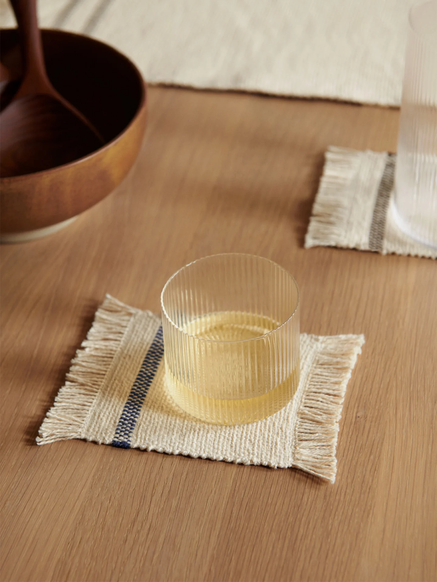 Savor Coasters - Set of 4 - Off-white/Blue - Image 2