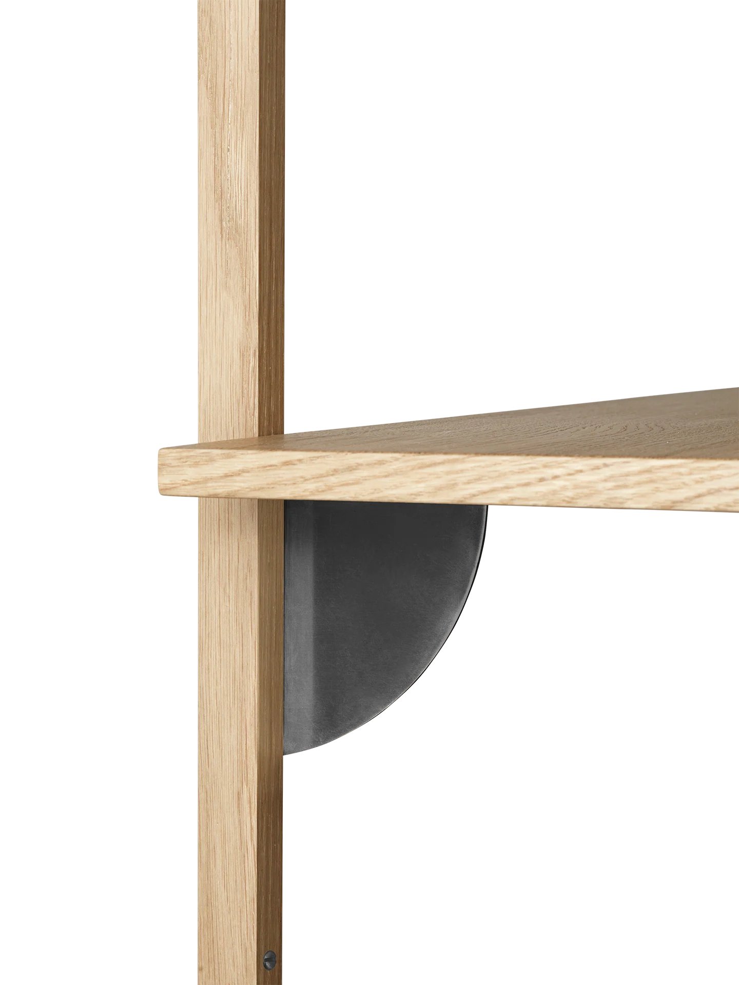 Sector Shelf - Triple - Wide - Natural Oak/Black Brass - Image 3