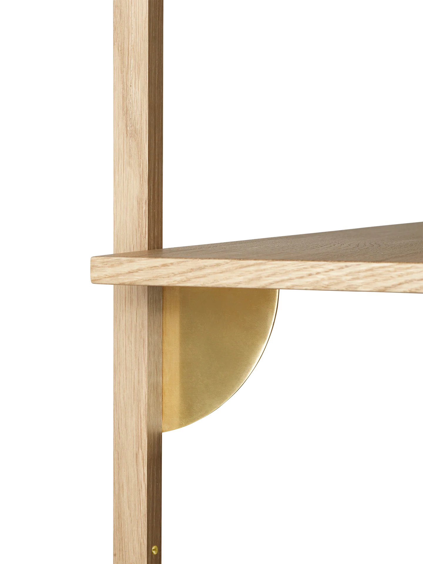 Sector Shelf - Single - Wide - Natural Oak/Brass - Image 2