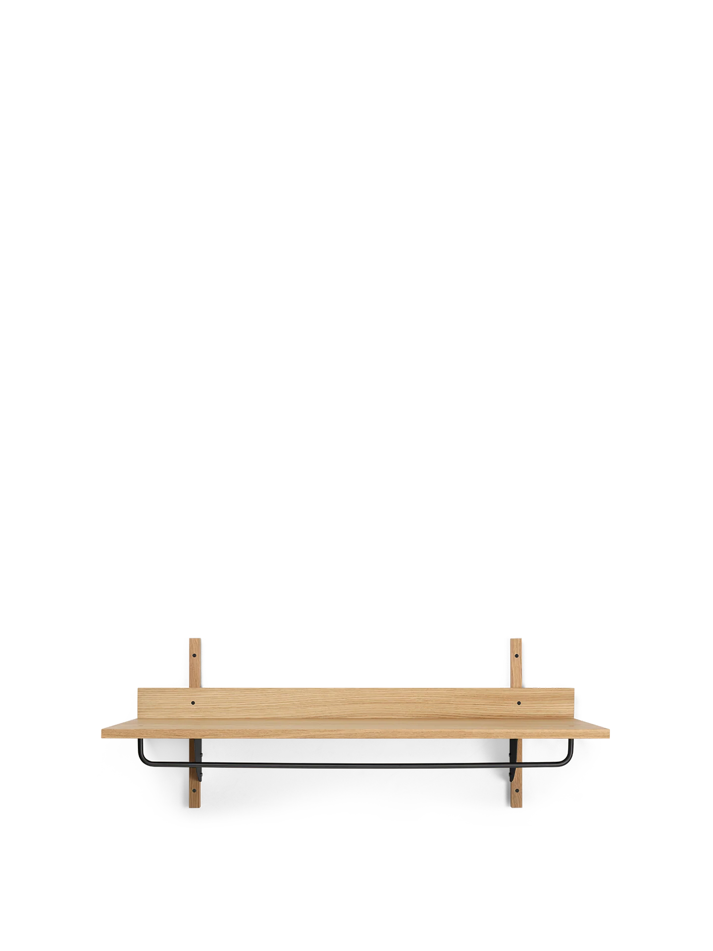 Sector Rack Shelf - Natural Oak/Black Brass
