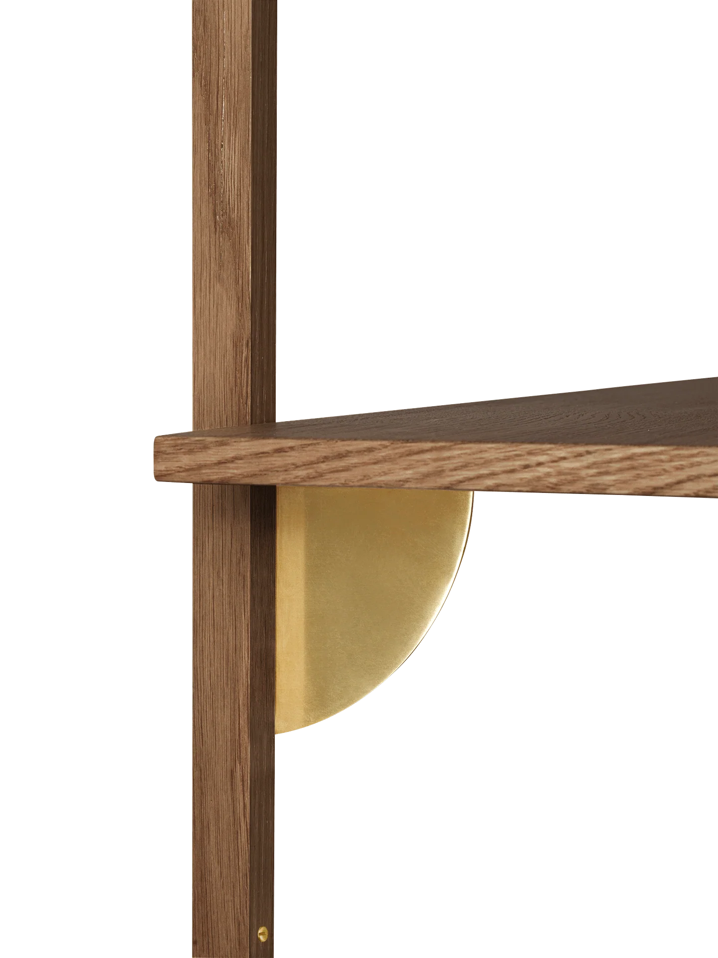 Sector Shelf - Single - Narrow - Smoked Oak/Brass - Image 2