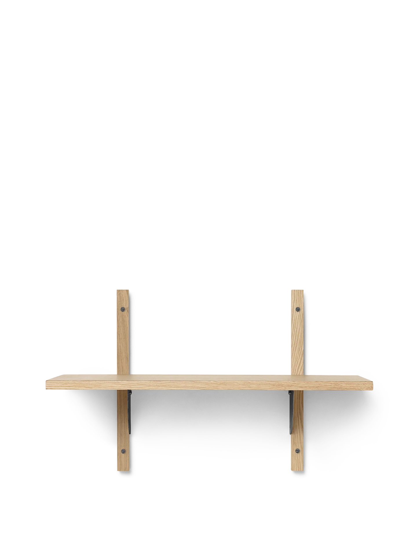 Sector Shelf - Single - Narrow - Natural Oak/Black Brass