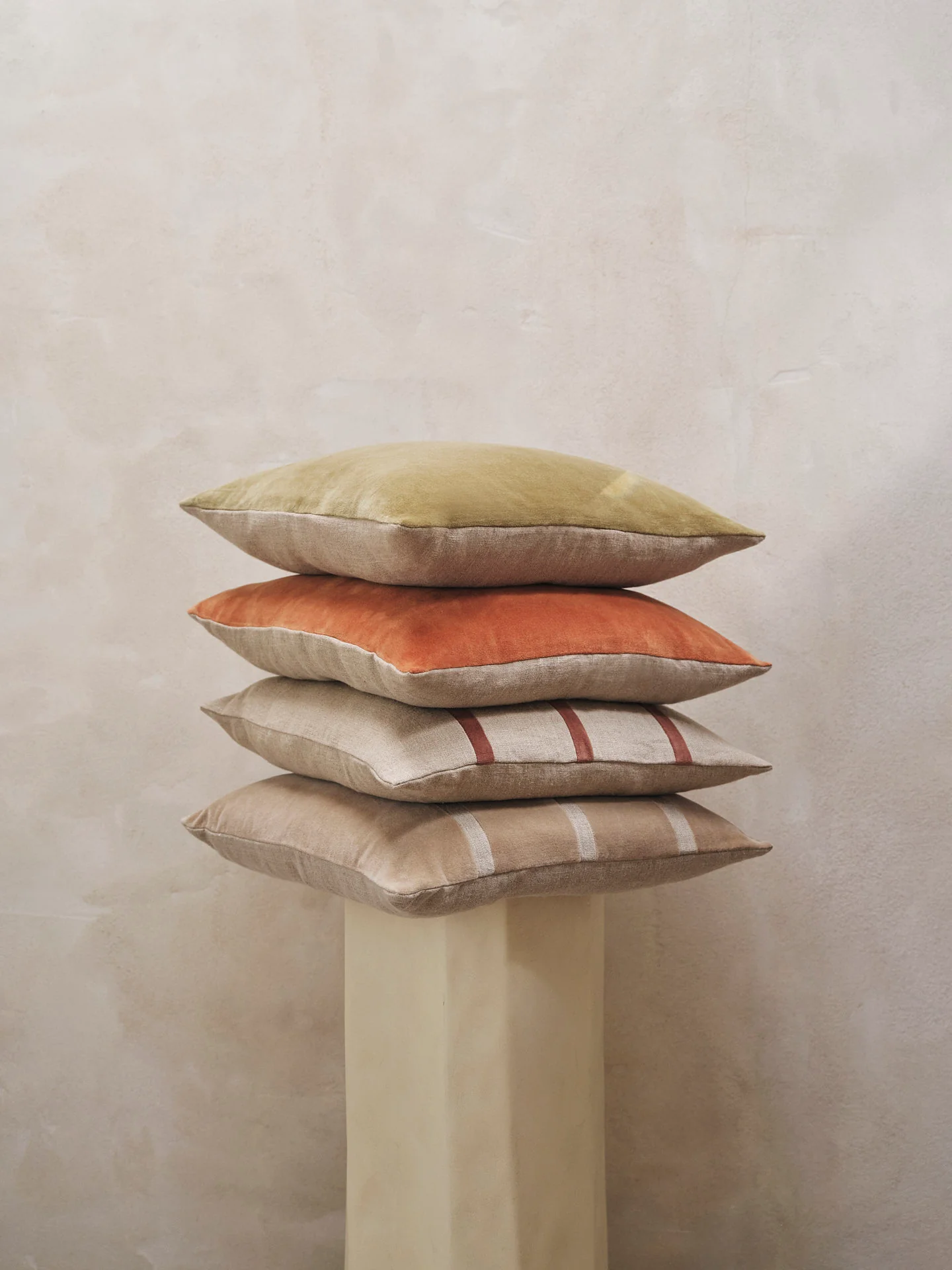 Senti Stripe Cushion - Linen/Carob Brown - Image 3