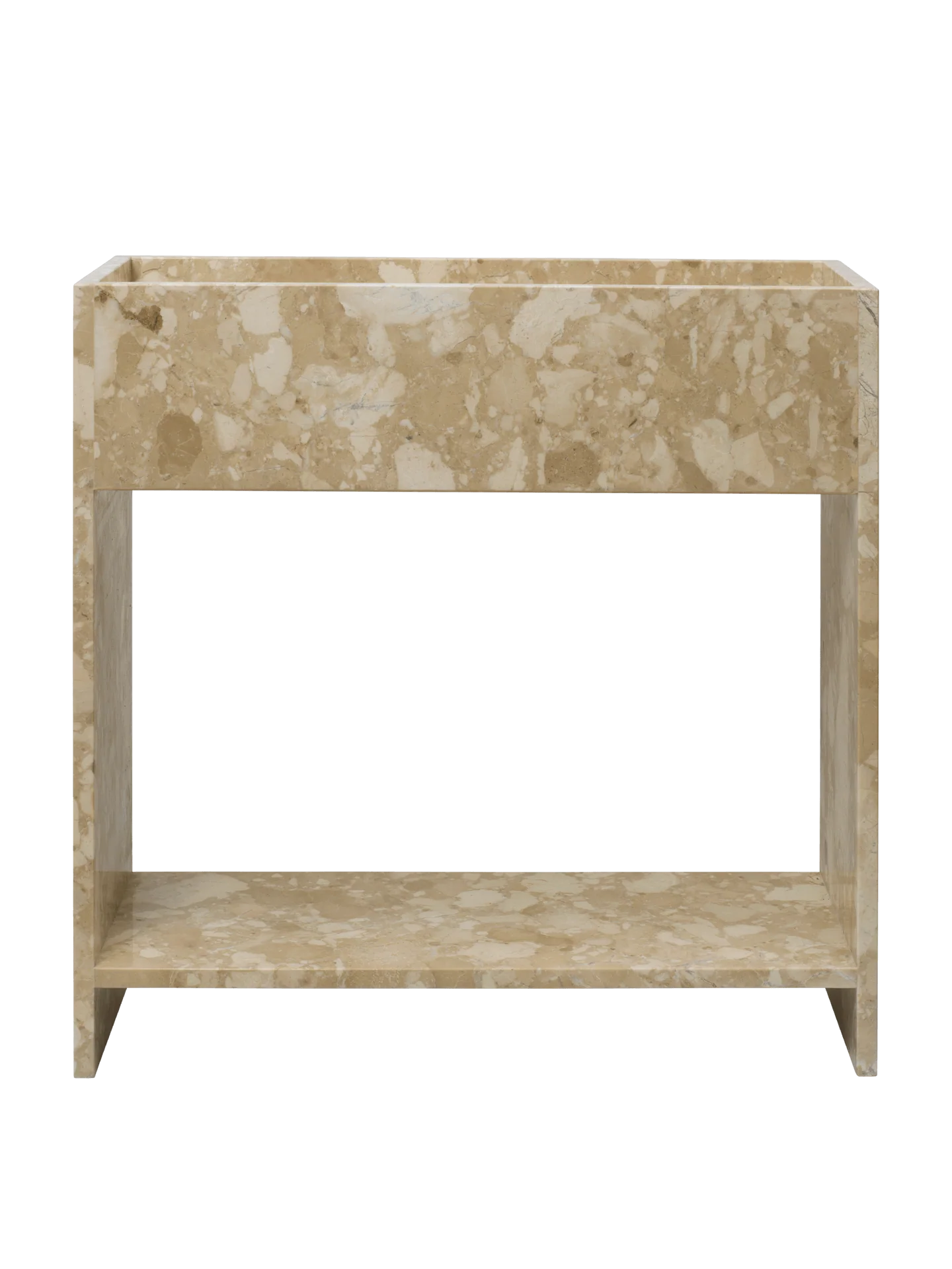 Stone Plant Box with Shelf - Sand