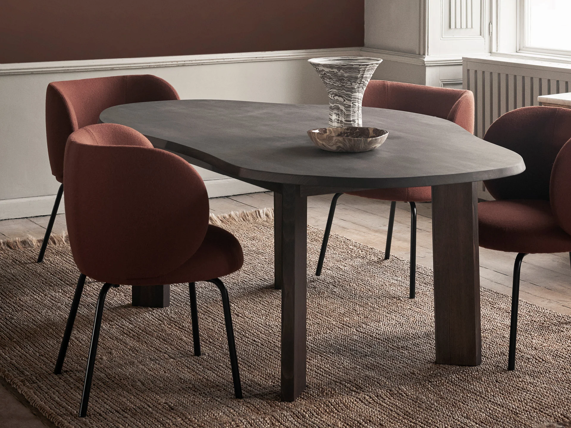 Tarn Dining Table - 220 - Dark Stained Beech - Image 2