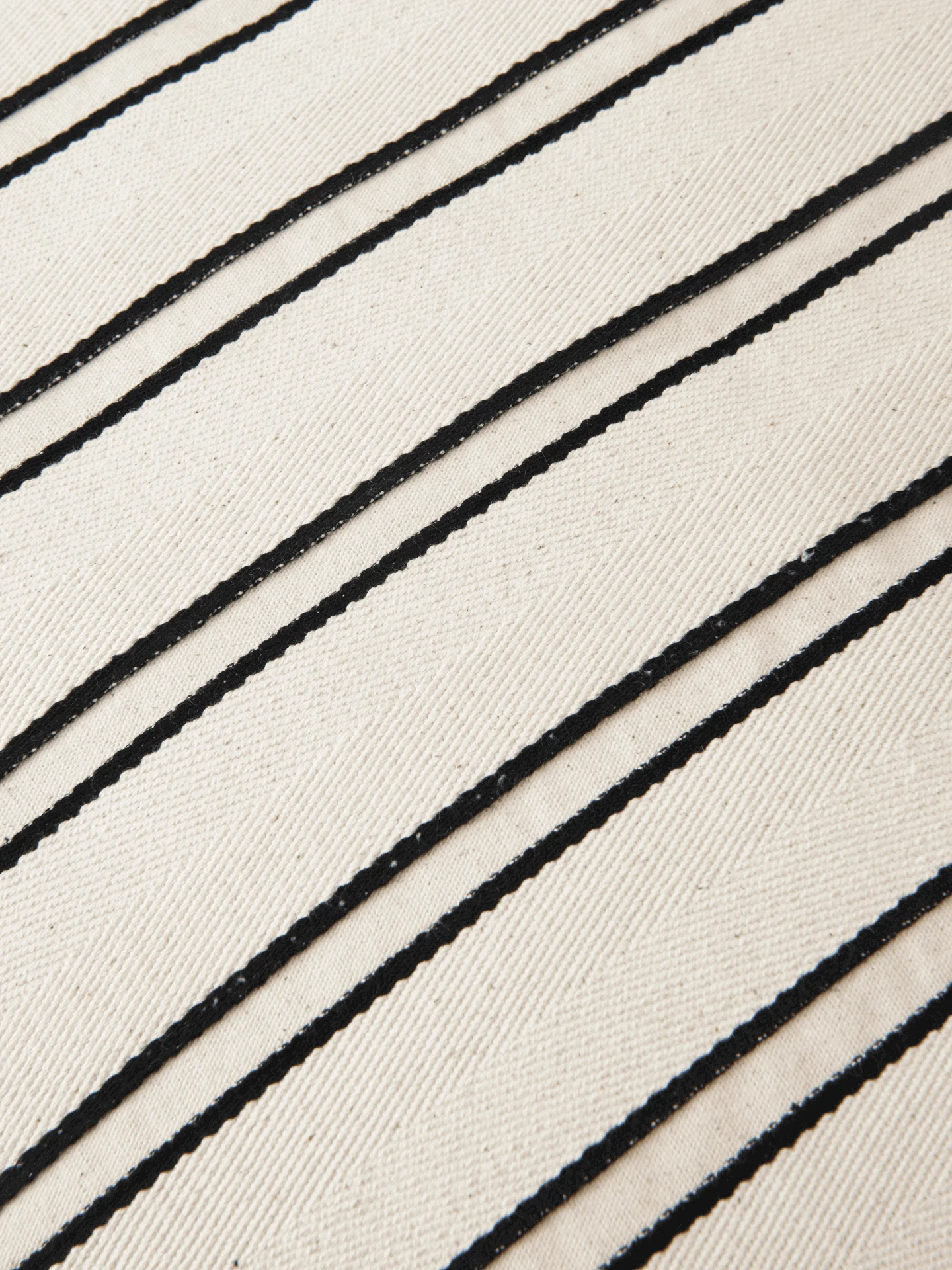 Twill Cushion - Rectangular - Off-White/Black - Image 6