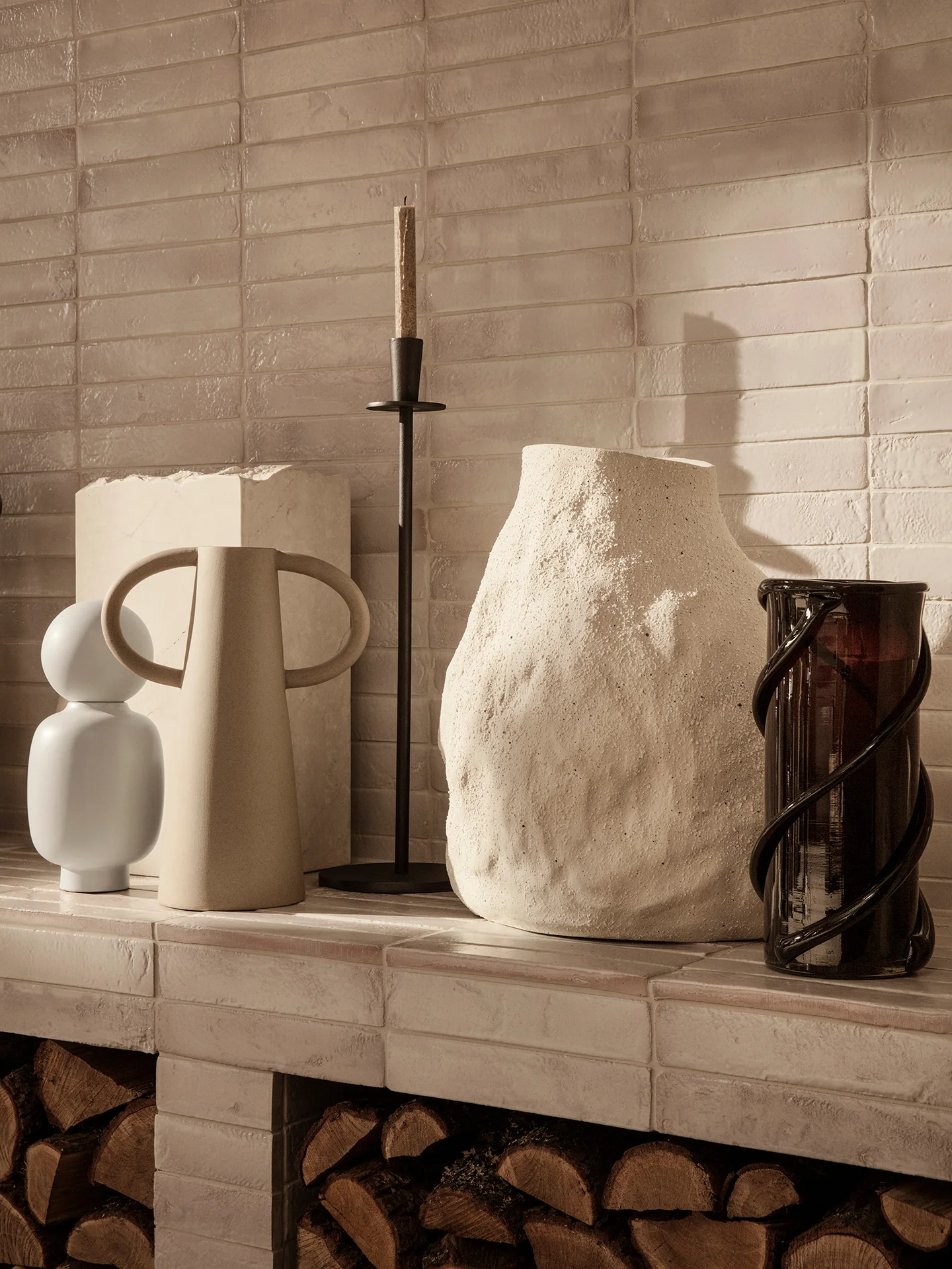 Vulca Vase - Large - Off-white Stone - Image 3