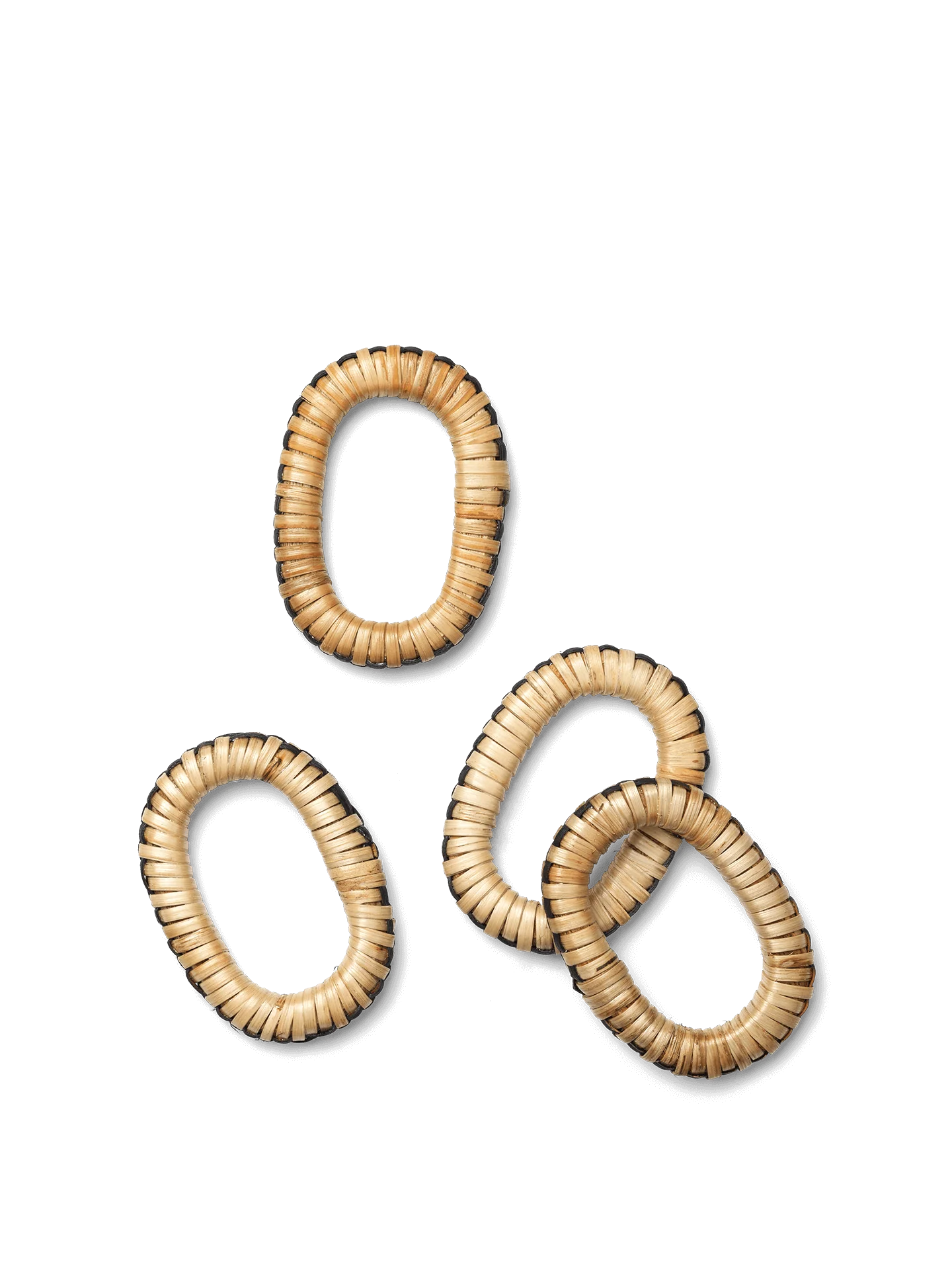 Weave Napkin Rings - Set of 4 - Natural/Black